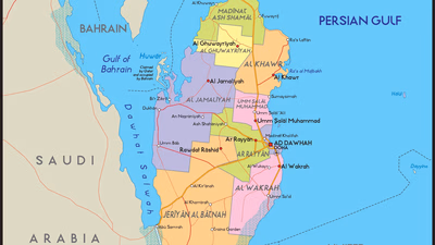 What are Geography, language and main income of Qatar?