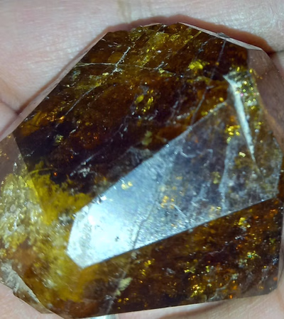 Meteorite weighing three kilos, hardness ten, specific gravity 3%3