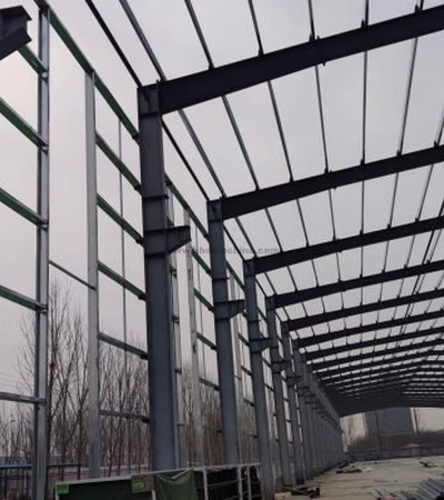 Various types of sheds and metal bolt and nut and welded structures and industrial pressure vessels